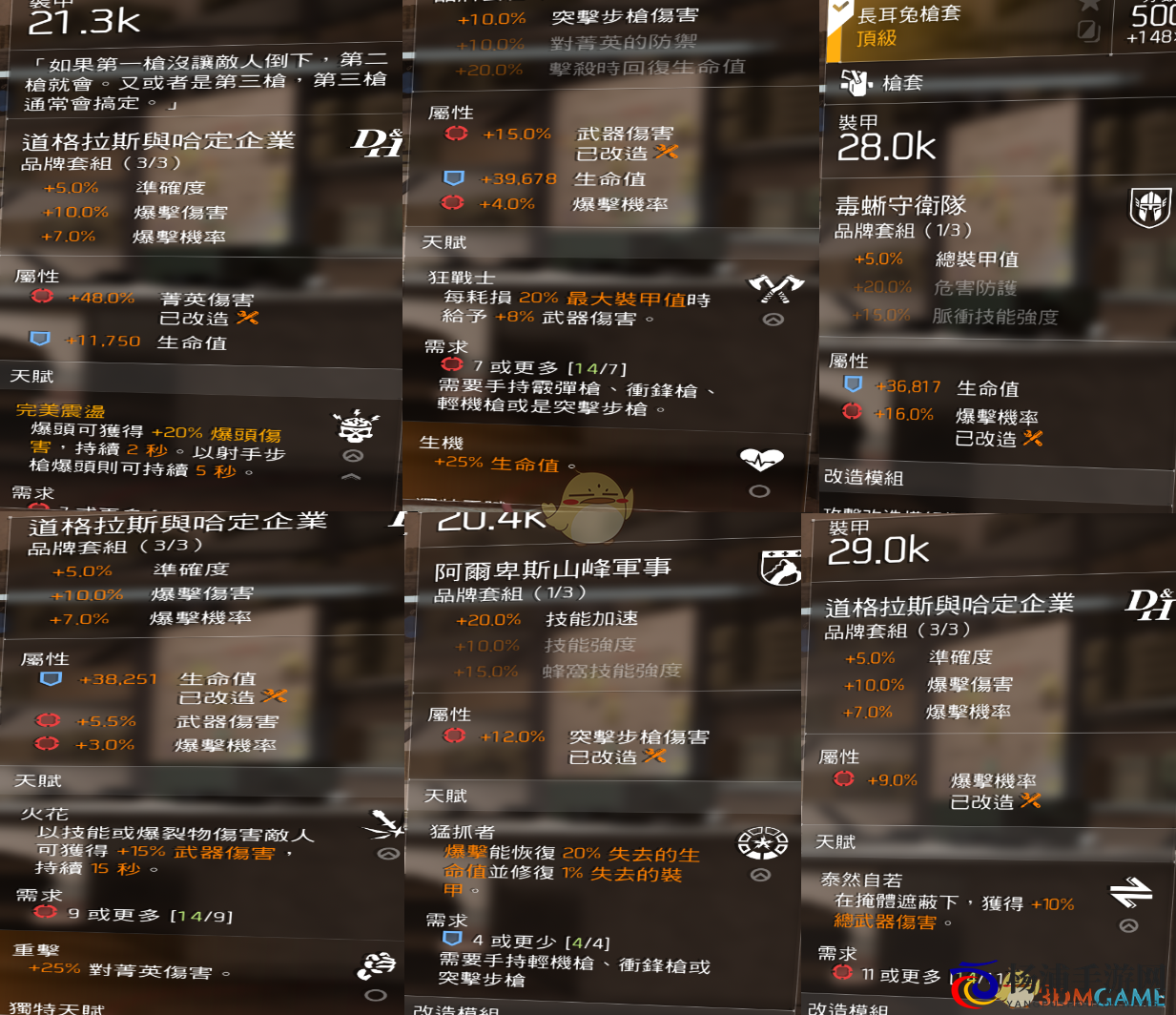 《全境封锁2》TU6道格吸血套配装指南