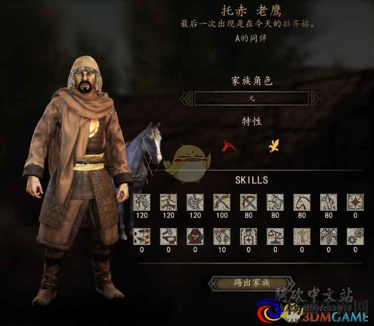 《骑马与砍杀2》老鹰NPC特性及属性熟练度分享